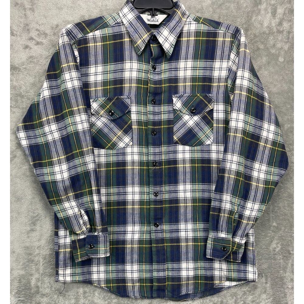 VTG Woolrich Men's Flannel Shirt 2XL Multicolor Plaid Long Sleeve Button Up